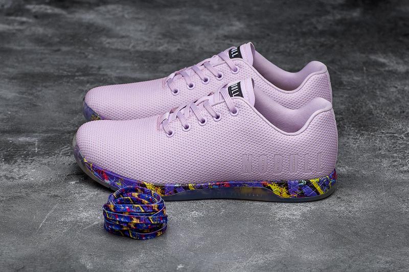 Pink Nobull Lavender Splatter Men's Trainers | CA U1291Z